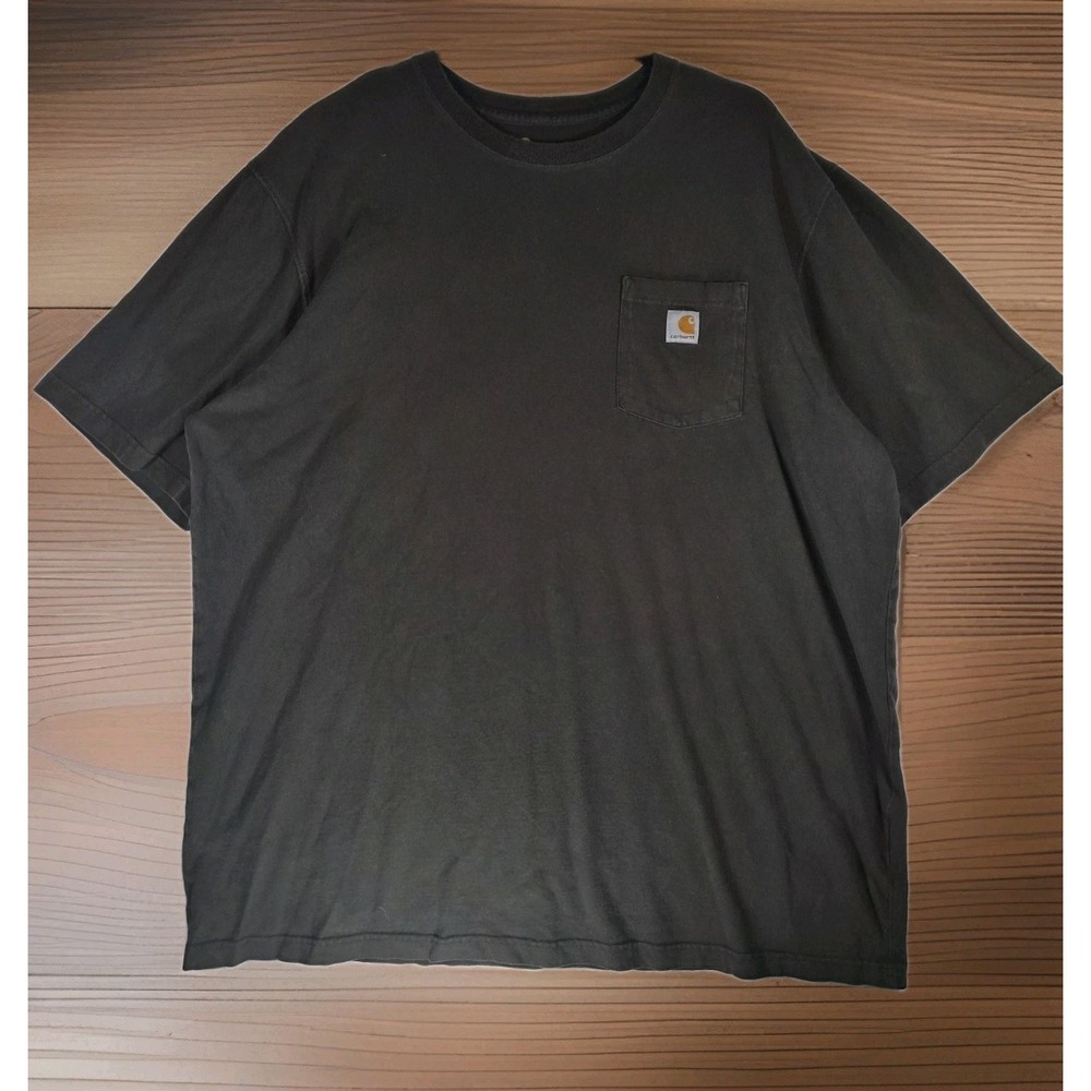 Carhartt 2XL Tall Pocket T Shirt Mens Faded Black Original Fit Workwear K87